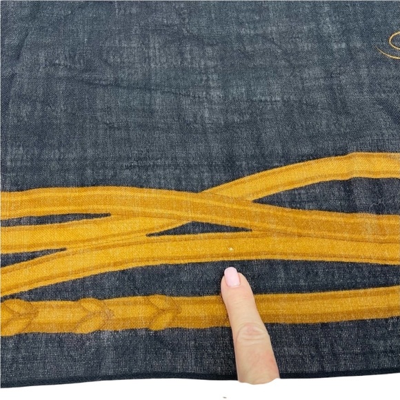 ❣️HP❣️ Lauren Ralph Lauren Wool Wrap/Scarf OS Black/Brown - Picture 13 of 13